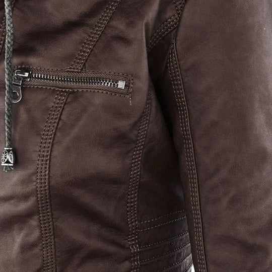 Stilvolle Motorradjacke mit Kapuze