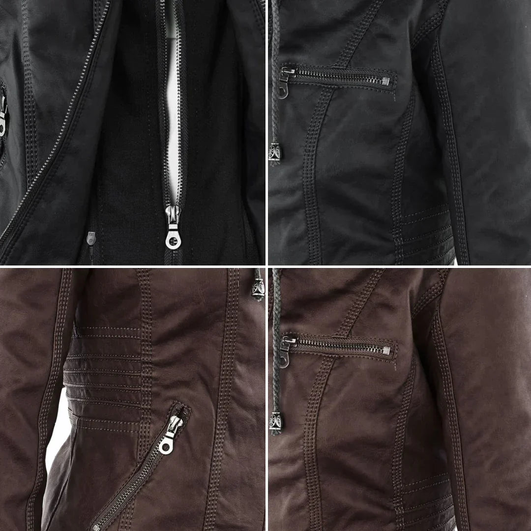 Stilvolle Motorradjacke mit Kapuze