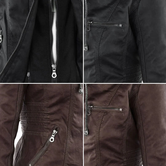 Stilvolle Motorradjacke mit Kapuze