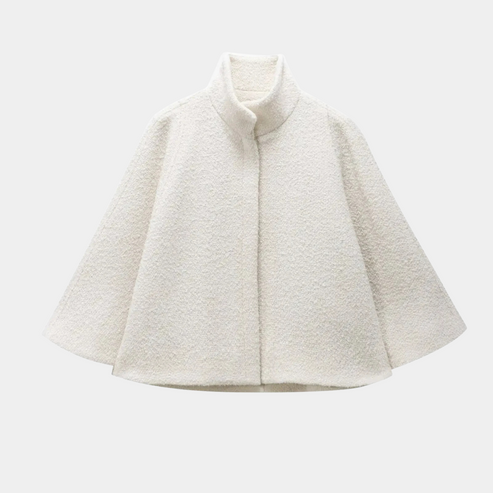 High Neck Cape Mantel Elegante a Linien Swing Jacke