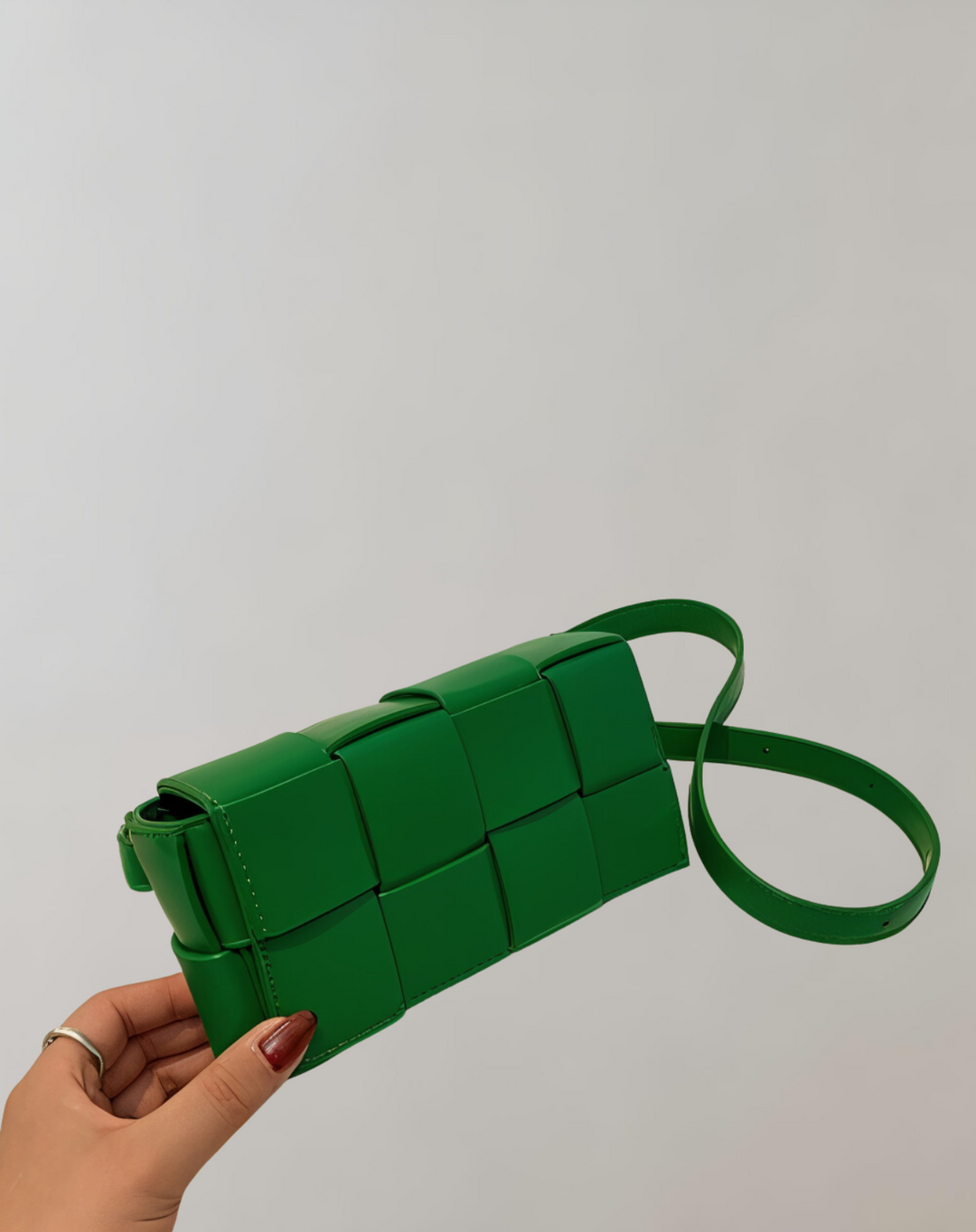 GShopnorylockte Umhängetasche Vegan Leder Damen Geflochtene Tasche Frauen