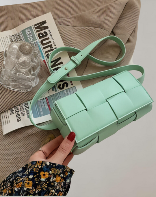GShopnorylockte Umhängetasche Vegan Leder Damen Geflochtene Tasche Frauen