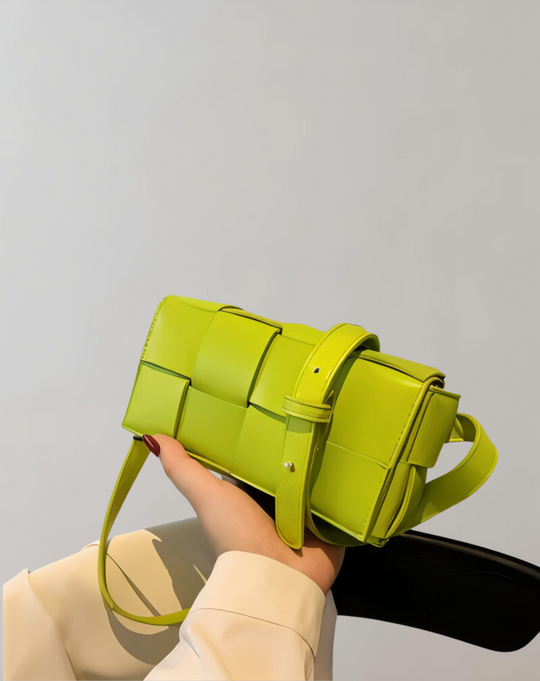 GShopnorylockte Umhängetasche Vegan Leder Damen Geflochtene Tasche Frauen