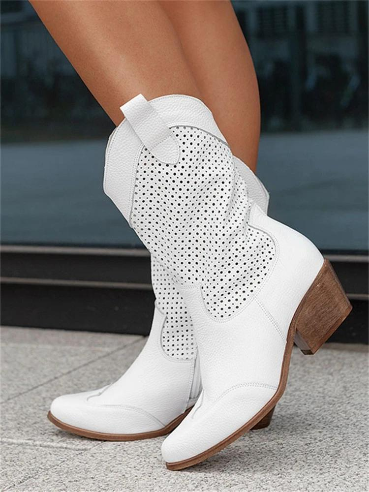 Cowboy-Stiefel | Mittellang | Blockabsatz | Cowgirl-Stiefel | Damenstiefel