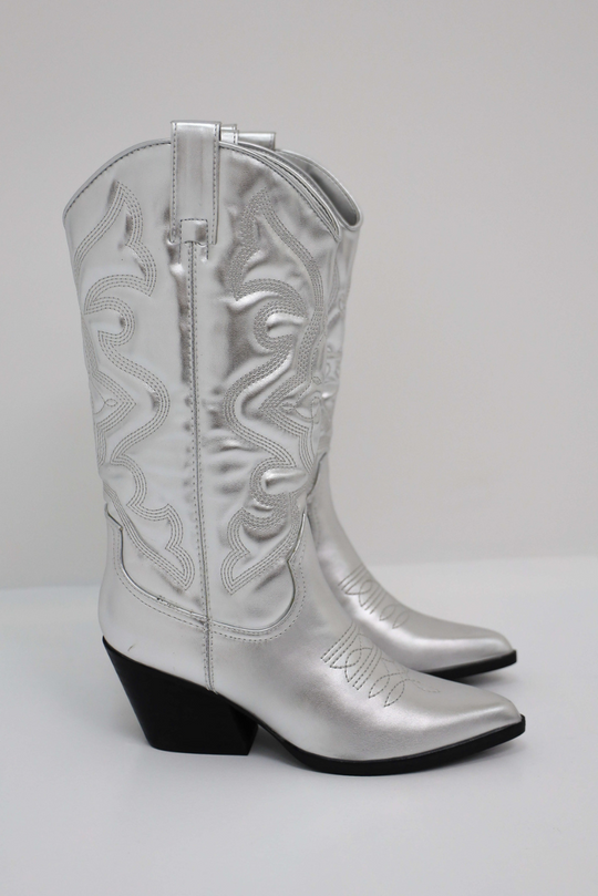 Cowboystiefel - Damen Mittelwaden Chunky Heel Spitz Schuh Cowgirl Stiefel Shopnory