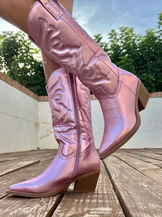 Cowgirl-Stiefel - Western - Blockabsatz - Cowboy-Stiefel - Damenstiefel