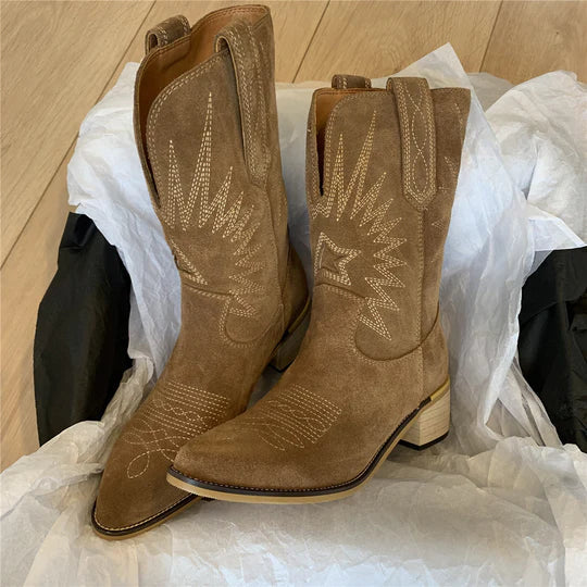 Cowgirl-Stiefel - Western - Blockabsatz - Cowboy-Stiefel - Damenstiefel