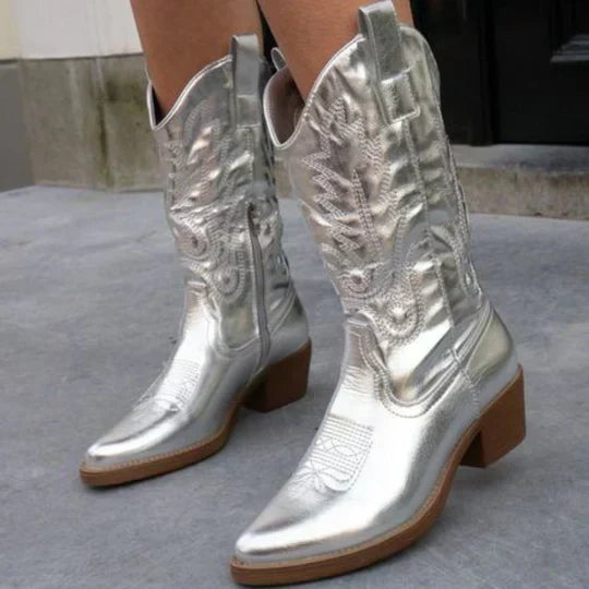 Cowgirl-Stiefel - Western - Blockabsatz - Cowboy-Stiefel - Damenstiefel