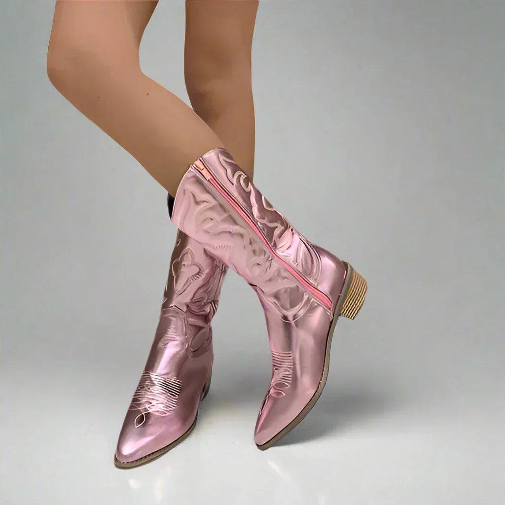 Cowgirl-Stiefel - Western - Blockabsatz - Cowboy-Stiefel - Damenstiefel