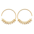 Creolen mit filigranem Blätterornament - 16Karat vergoldet | Shop Nory