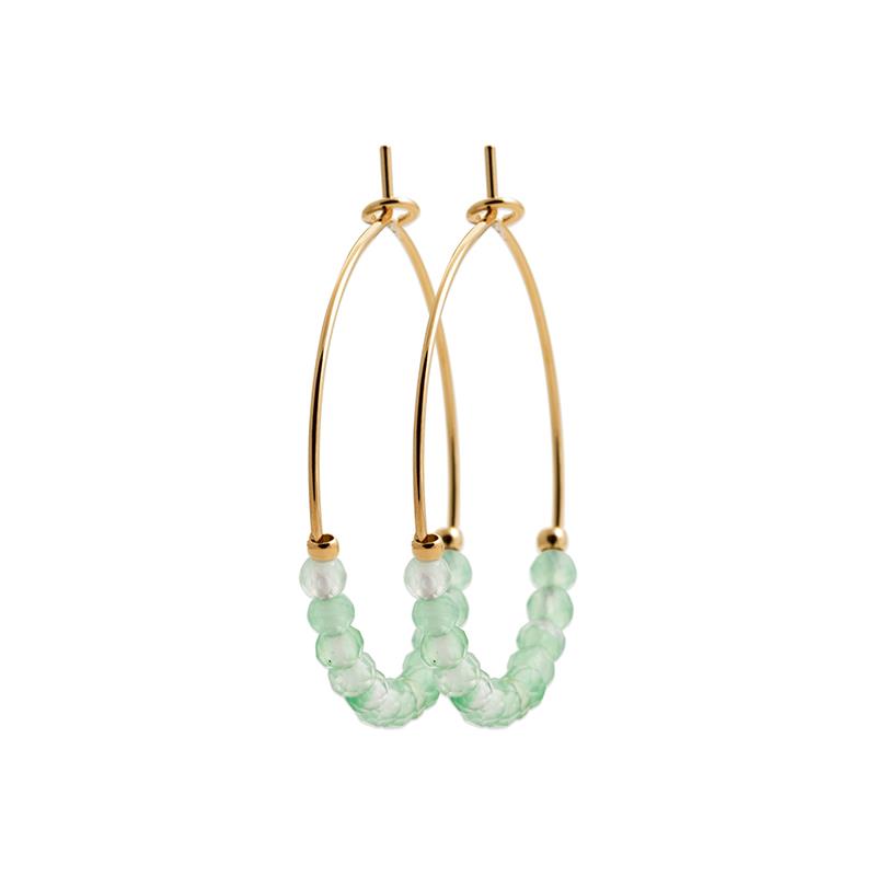 Creolen Ohrringe mit Edelsteinen Vergoldet, Edelstein Schmuck für Damen | Shop Nory