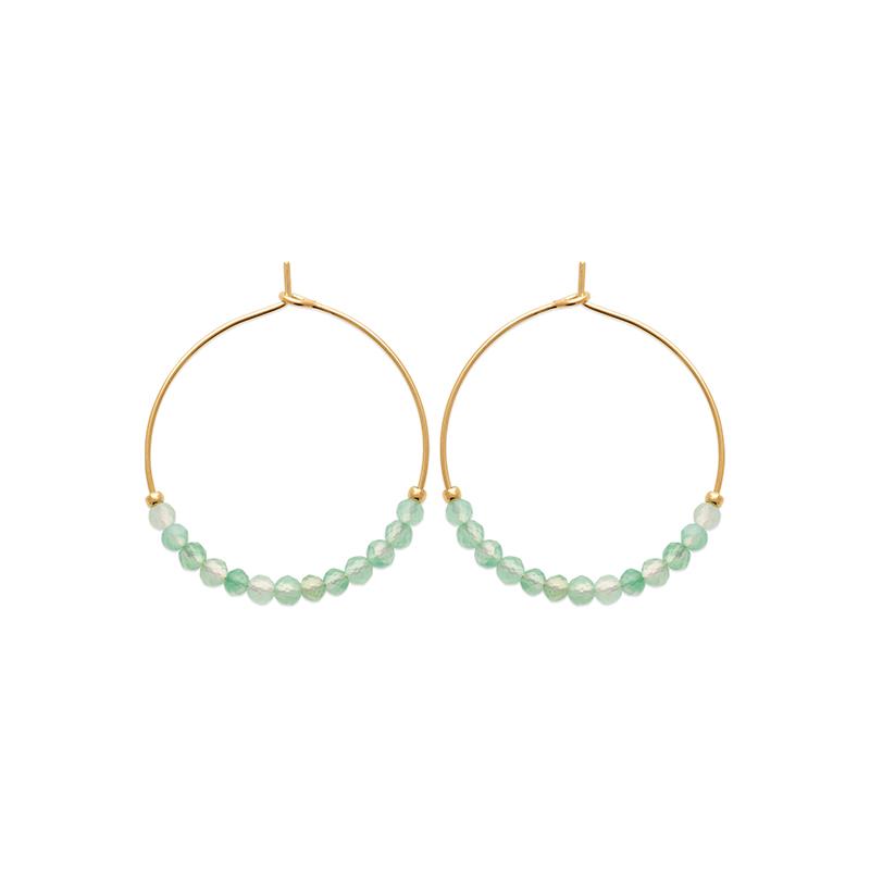 Creolen Ohrringe mit Edelsteinen Vergoldet, Edelstein Schmuck für Damen | Shop Nory