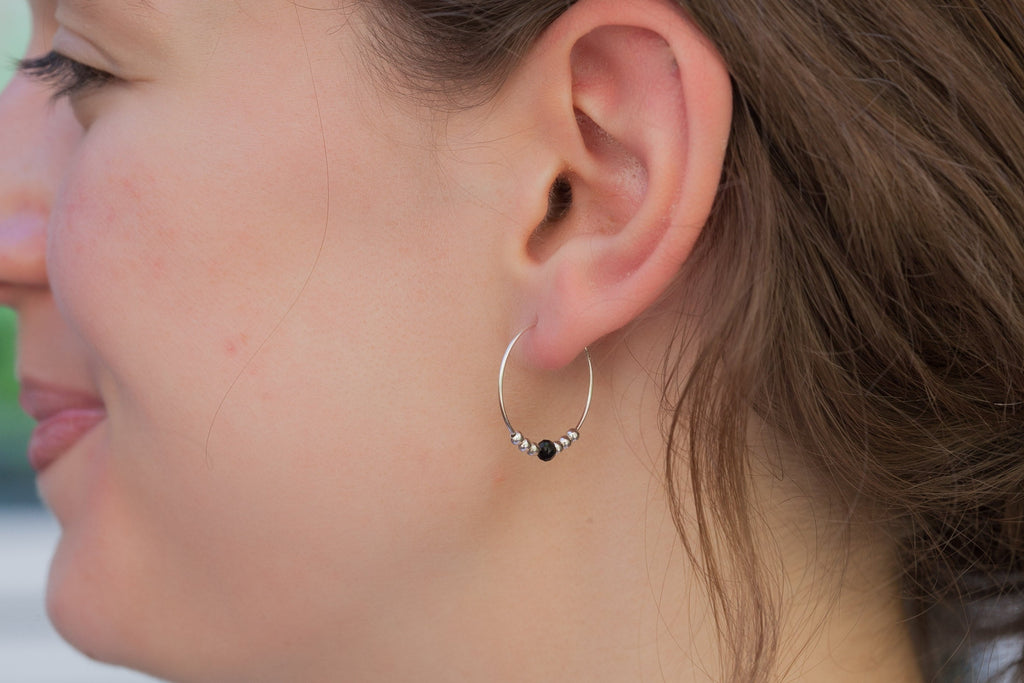 Creolen mit Perlen aus Silber | Shop Nory