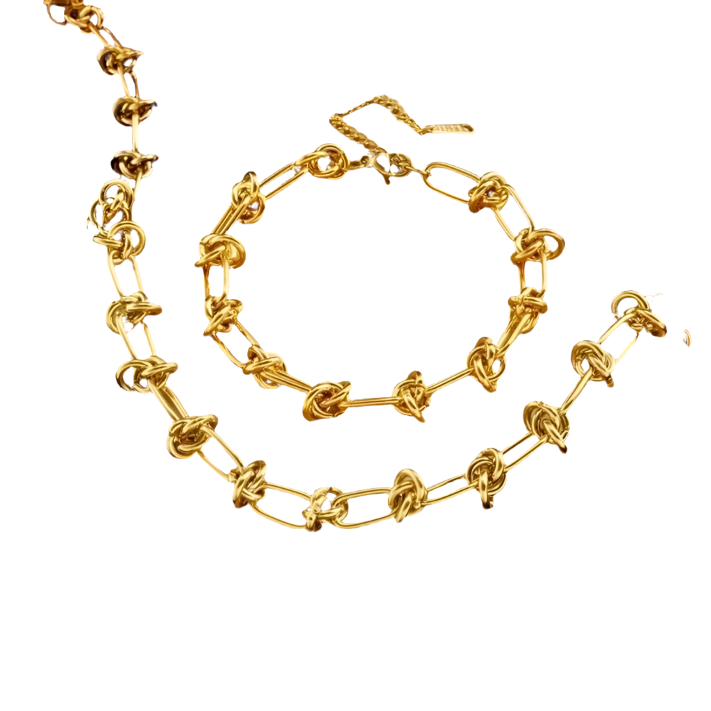 Set "Candice" Halskette und Armband in Edelstahl -18k vergoldet | Shop Nory