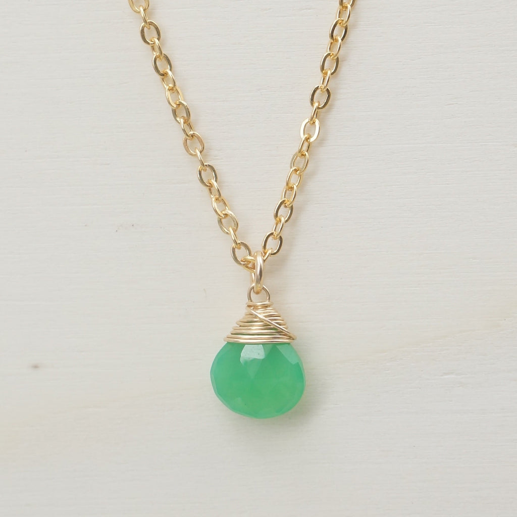Chrysopras Zodiac/Geburtsstein Halskette | Shop Nory