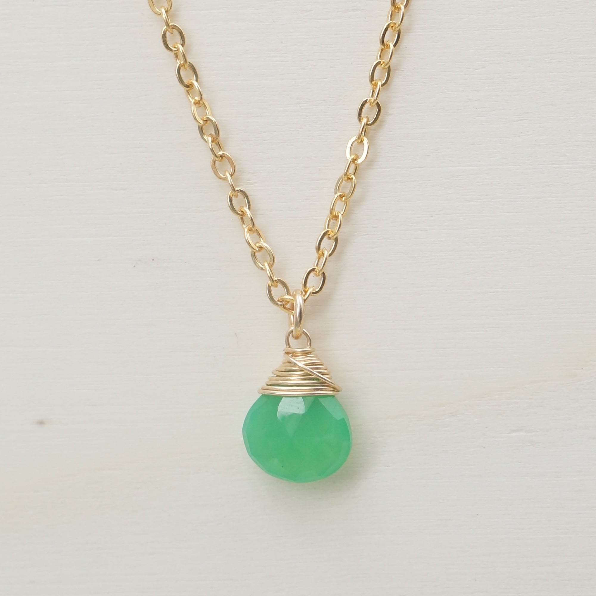 Chrysopras Zodiac/Geburtsstein Halskette | Shop Nory