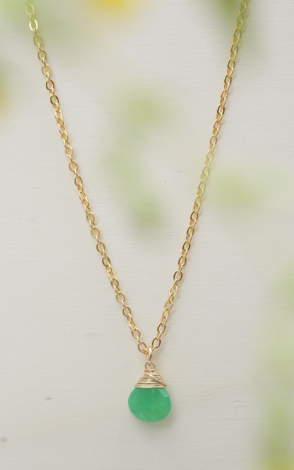 Chrysopras Zodiac/Geburtsstein Halskette | Shop Nory