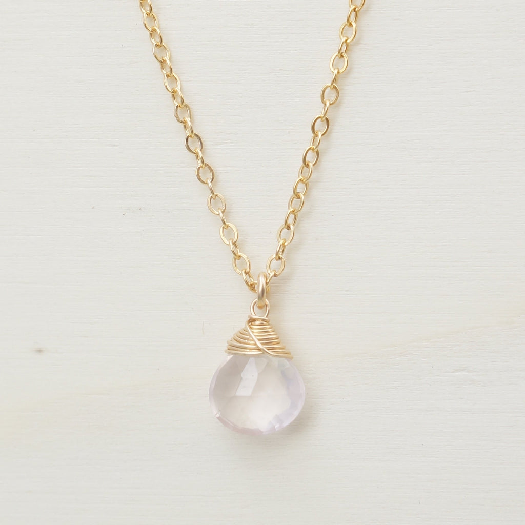 Rose Quartz Zodiac/Geburtsstein Halskette | Shop Nory