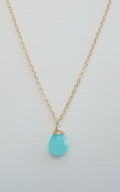 Peruanische Aqua Chalcedon Tierkreis-/Geburtsstein-Halskette | Shop Nory