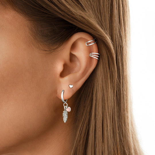 Creolen mit Liebevoller Feder und Herz – Althea | Shop Nory