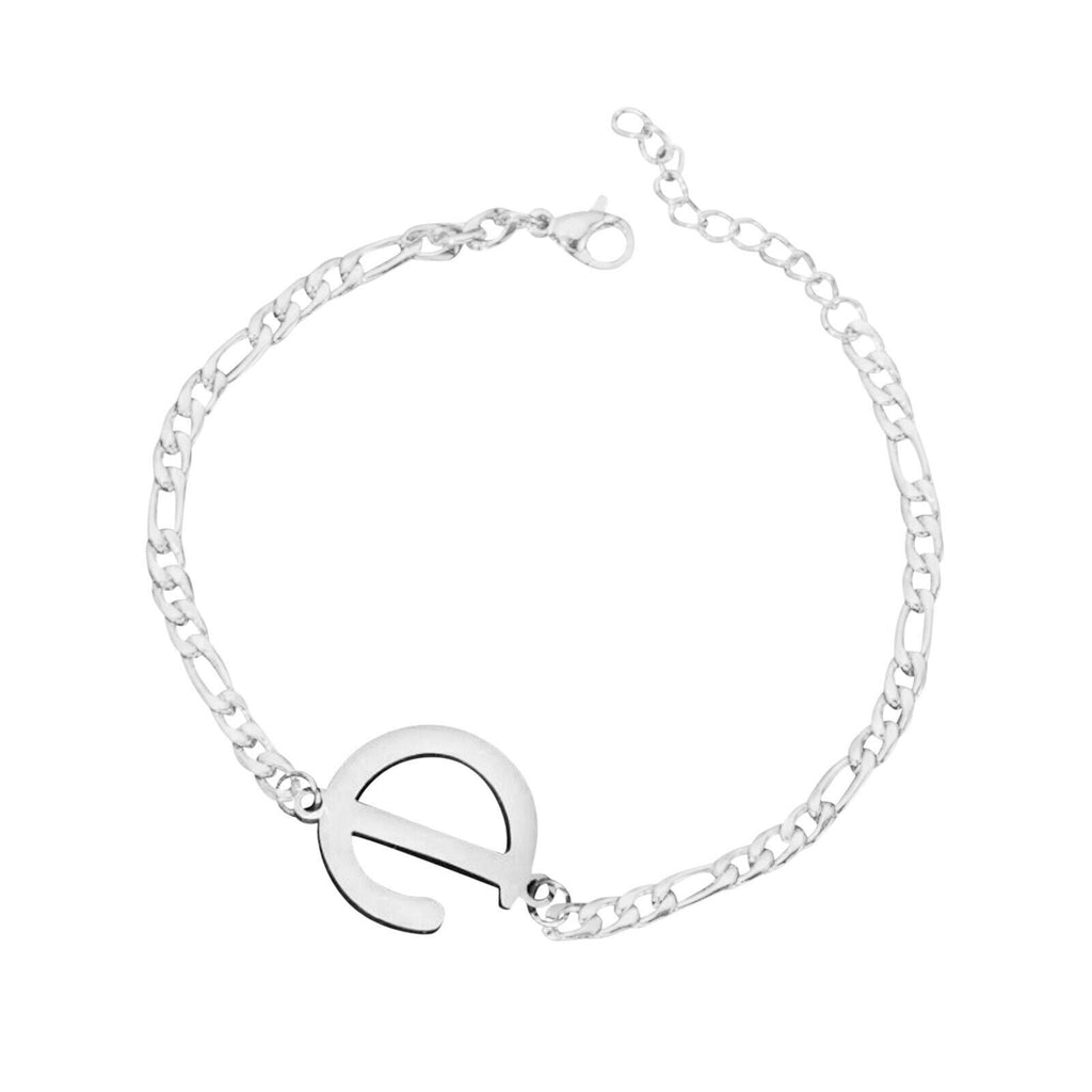 Damen Mädchen Silber Edelstahl Titan Einzelbuchstaben Initialen Armbänder | Shop Nory