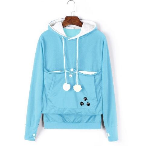 Praktischer Damen Kapuzenpullover mit Bauchtasche für Haustiere