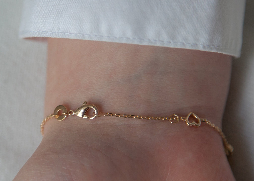 Damenarmband mit Herzchen vergoldet | Shop Nory