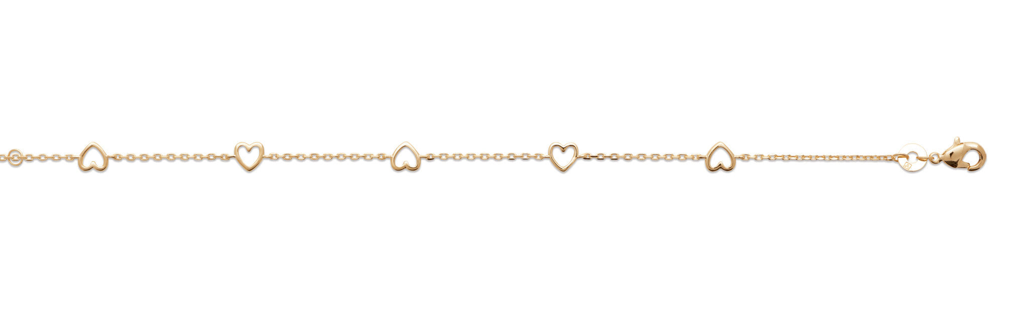 Damenarmband mit Herzchen vergoldet | Shop Nory