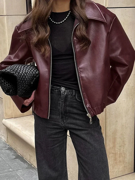Hochwertige vegane Lederjacke für Frauen Maelle