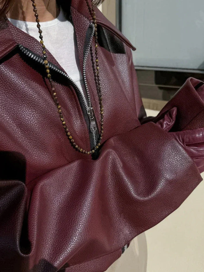 Hochwertige vegane Lederjacke für Frauen Maelle