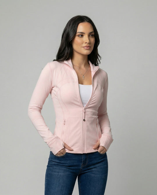 Damen Sonnenschutzjacke aus Eisseide für Yoga Fitness und Sport Slim-Fit