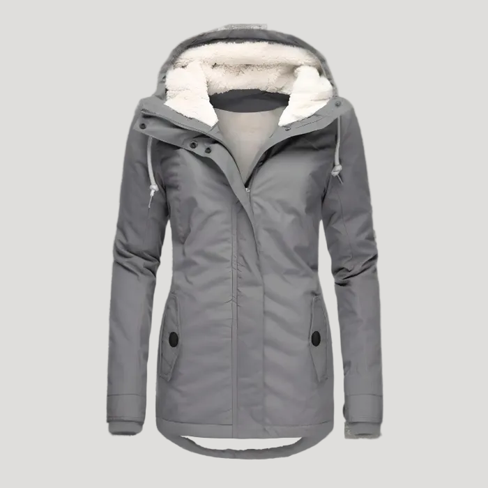 Lange Winterjacke mit Kapuze & Futter – Wasserfest, Warm & Komfortabel