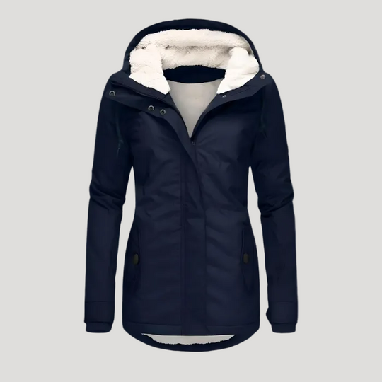 Lange Winterjacke mit Kapuze & Futter – Wasserfest, Warm & Komfortabel