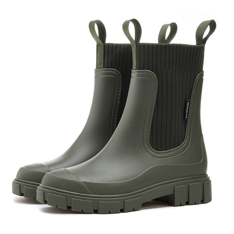 Damen Gummistiefel wasserdicht mit rutschfester Sohle