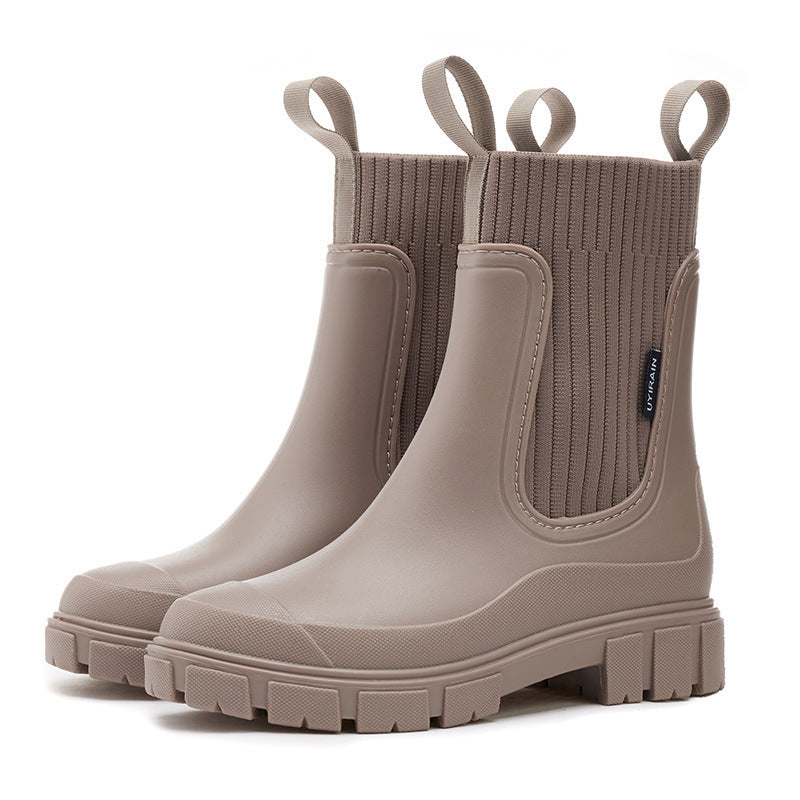 Damen Gummistiefel wasserdicht mit rutschfester Sohle
