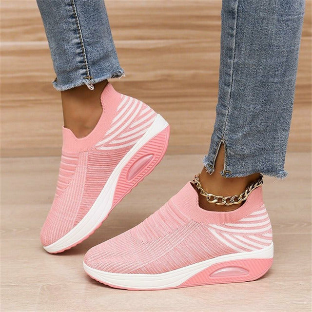 Damen Slip-On Sneaker Mesh und Air Heel