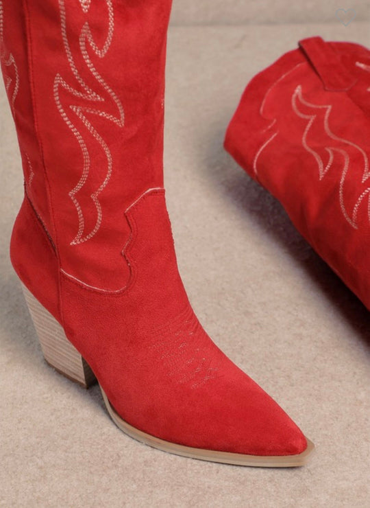 Damen Kniehohe Westernstiefel