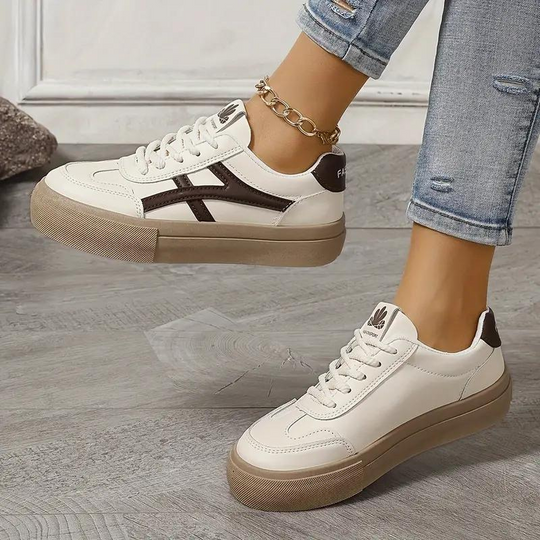 Damen Sneakers, Dicke Sohle, Schnürschuhe, Low Top Sneakers, Skate Schuhe