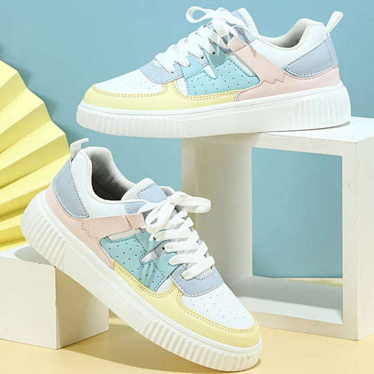 Damen Sneaker | Farbblock | Schnürschuhe | Skate Schuhe | Freizeit Sneaker