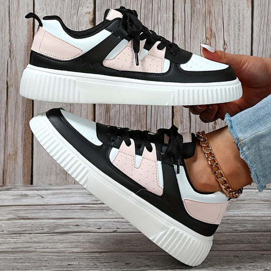 Damen Sneaker | Farbblock | Schnürschuhe | Skate Schuhe | Freizeit Sneaker