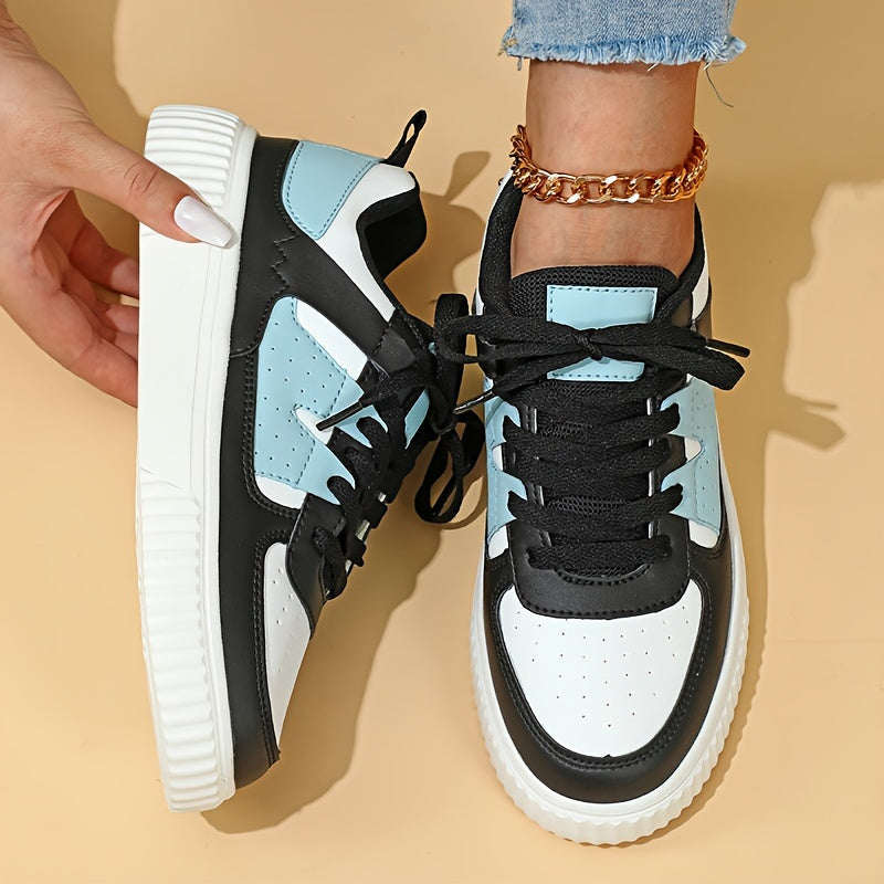 Damen Sneaker | Farbblock | Schnürschuhe | Skate Schuhe | Freizeit Sneaker
