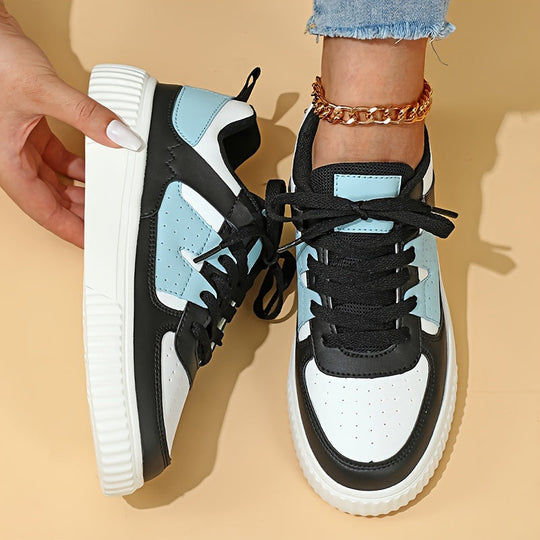 Damen Sneaker | Farbblock | Schnürschuhe | Skate Schuhe | Freizeit Sneaker