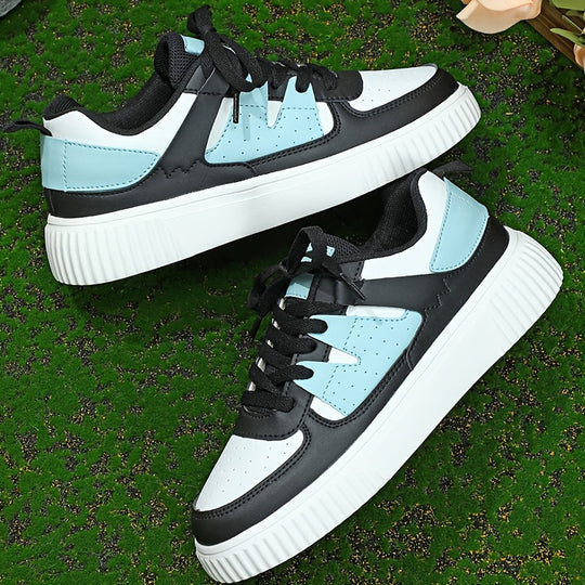Damen Sneaker | Farbblock | Schnürschuhe | Skate Schuhe | Freizeit Sneaker
