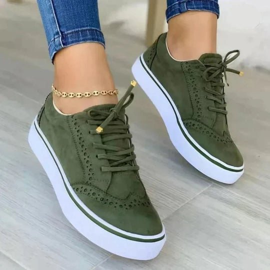 Damen Sneakers | Schnürschuhe | Dicke Sohle | Freizeit Schuhe | Orthopädische Schuhe für Frauen