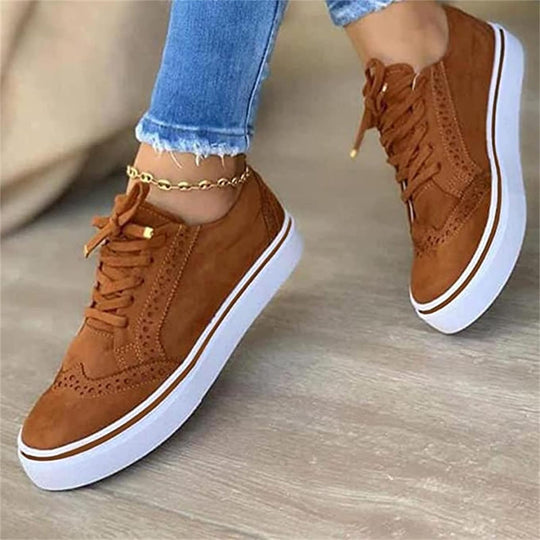 Damen Sneakers | Schnürschuhe | Dicke Sohle | Freizeit Schuhe | Orthopädische Schuhe für Frauen