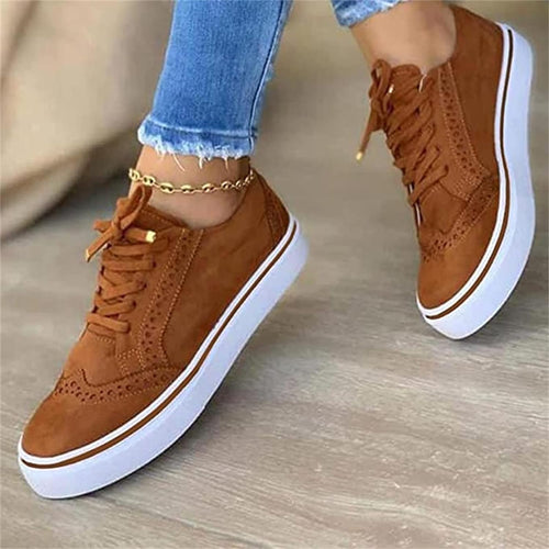 Damen Sneakers | Schnürschuhe | Dicke Sohle | Freizeit Schuhe | Orthopädische Schuhe für Frauen
