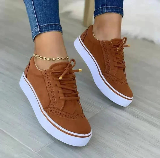Damen Sneakers | Schnürschuhe | Dicke Sohle | Freizeit Schuhe | Orthopädische Schuhe für Frauen