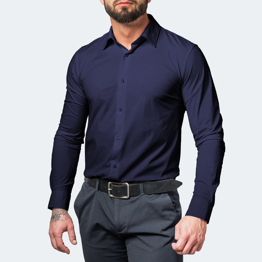 Shopnory | Komfort-Hemd Knitterfreier Stretch