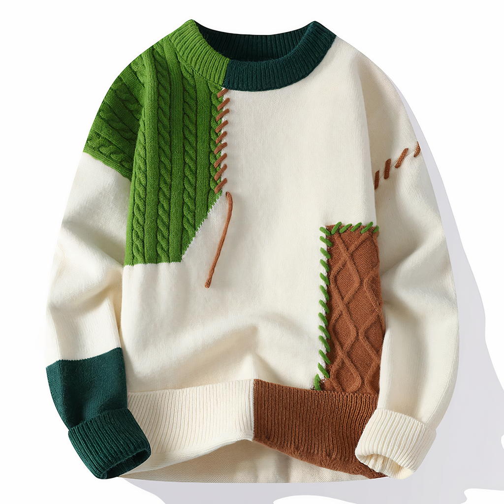 Einzigartiger Patchwork Pullover