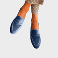 Samt-Loafer im Patchwork-Stil